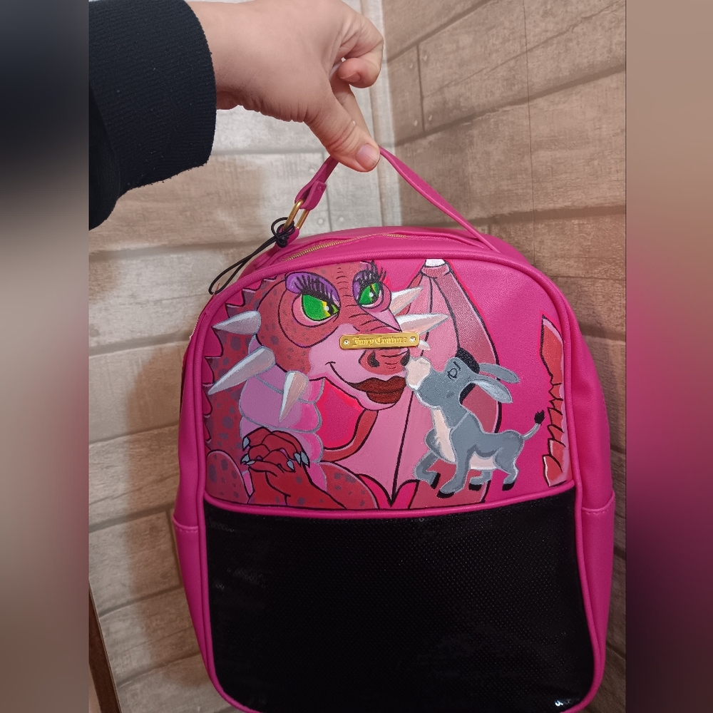 Juicy Couture back pack handpainted dragon and donkey from shrek